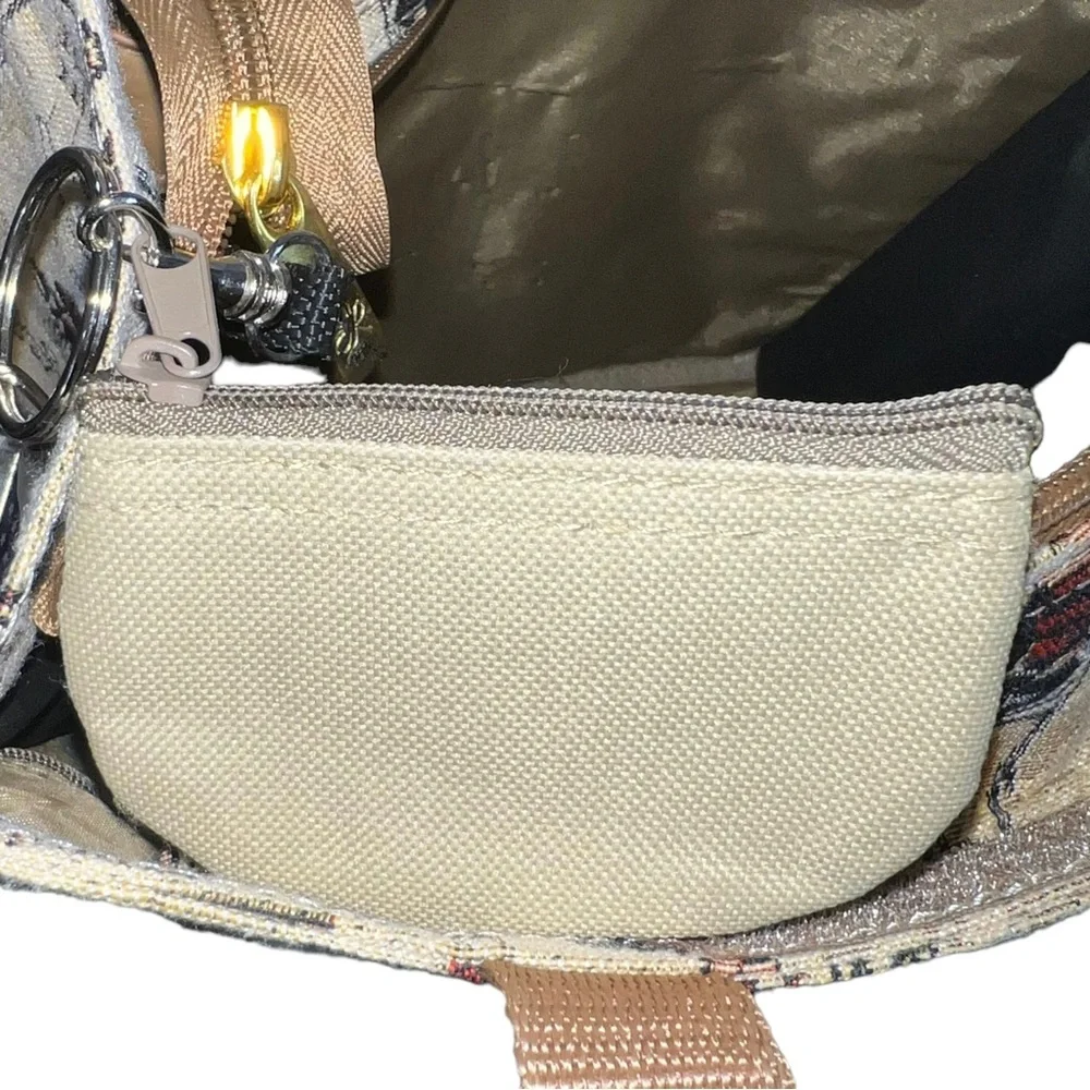 4/$40 Signature Lady Canvas Printed Tapestry Beige Shopping Tote‎ Bag